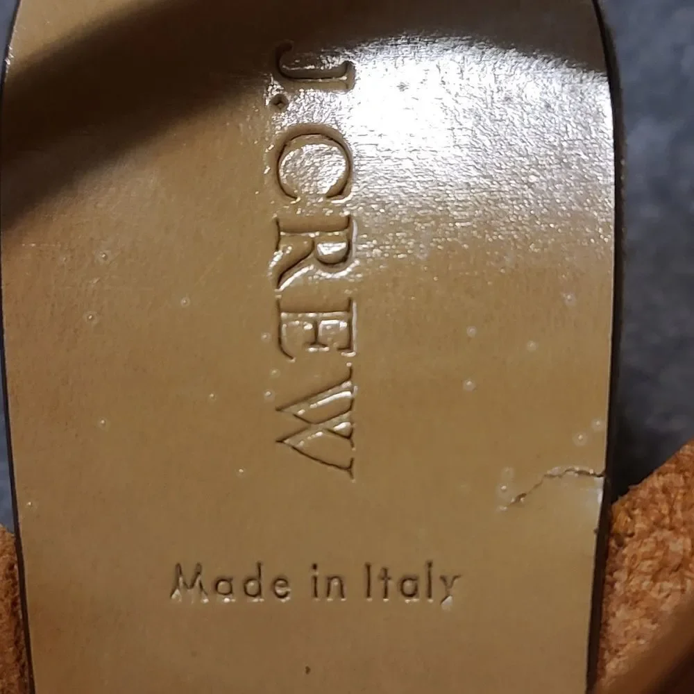 J. Crew Brown Leather Wedge Sandal Size 9